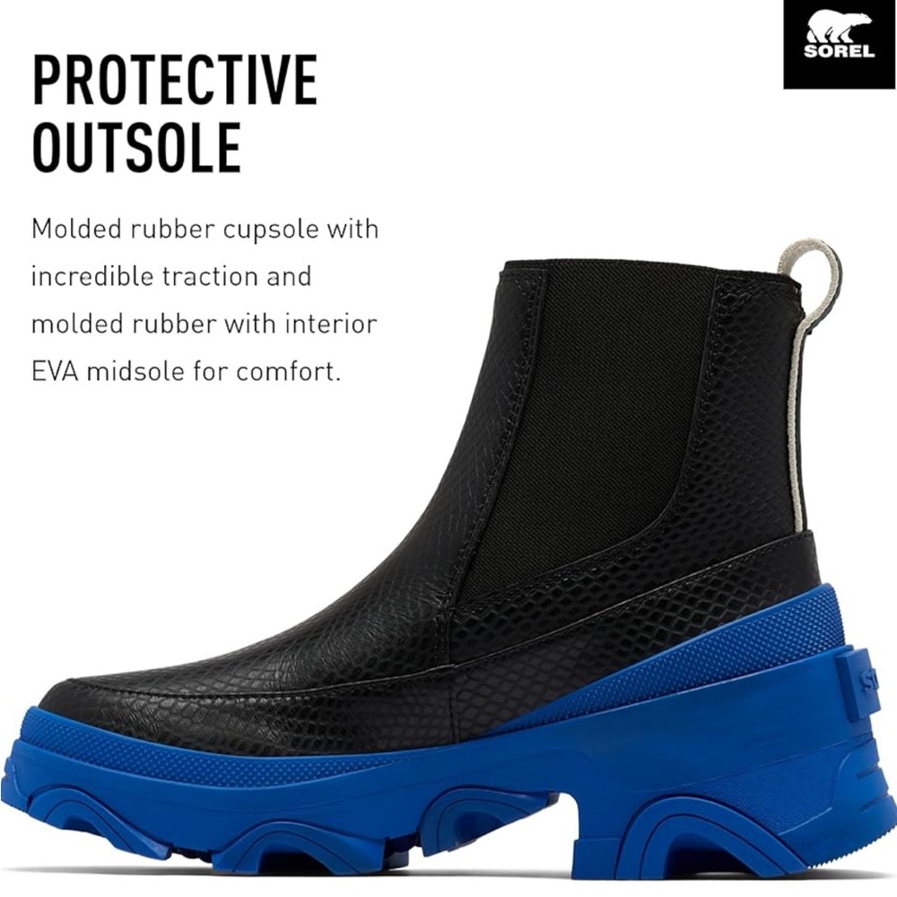 Sorel Black & Blue Chunky Chelsea Boots - Picture 4 of 10